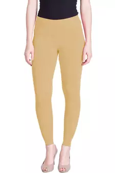 Lyra Light Gold Free Size Ankle Leggings