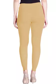 Lyra Light Gold Free Size Ankle Leggings