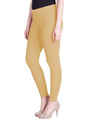 Lyra Light Gold Free Size Ankle Leggings 3
