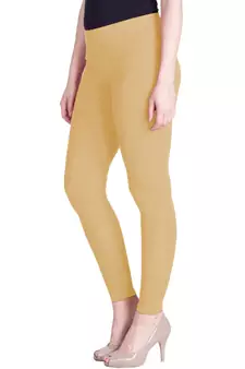Lyra Light Gold Free Size Ankle Leggings