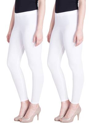Lyra White Free Size Ankle Leggings 1