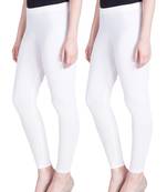 Lyra White Free Size Ankle Leggings