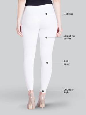 Lyra White Free Size Ankle Leggings 2