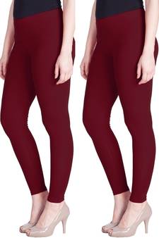 Lyra Maroon Free Size Ankle Leggings
