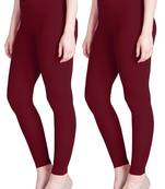 Lyra Maroon Free Size Ankle Leggings