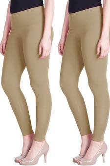 Lyra Beige Free Size Ankle Leggings