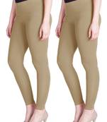 Lyra Beige Free Size Ankle Leggings