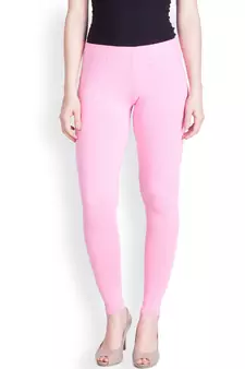 Lyra Light Pink Free Size Ankle Leggings