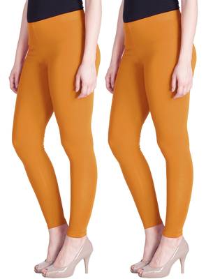 Lyra Mustard Free Size Ankle Leggings 1