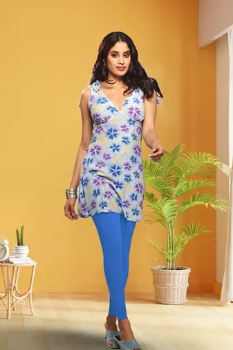 Lyra Ink Blue Free Size Ankle Leggings