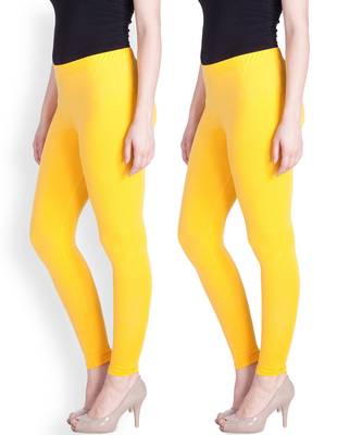 Lyra Yellow Free Size Ankle Leggings 1