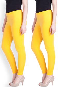Lyra Yellow Free Size Ankle Leggings