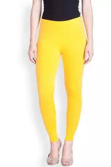 Lyra Yellow Free Size Ankle Leggings