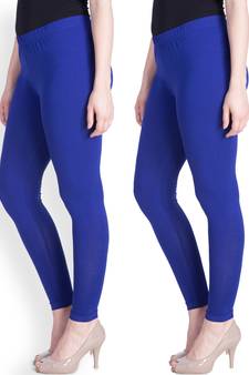 Lyra Royal Blue Free Size Ankle Leggings