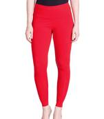 Lyra Red Free Size Ankle Leggings