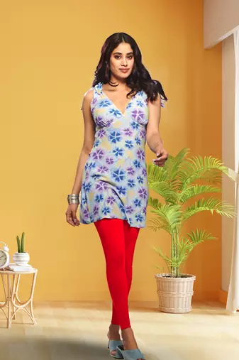 Lyra Red Free Size Ankle Leggings