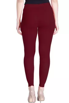 Lyra Maroon Free Size Ankle Leggings