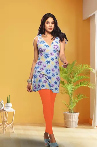 Lyra Mango Free Size Ankle Leggings