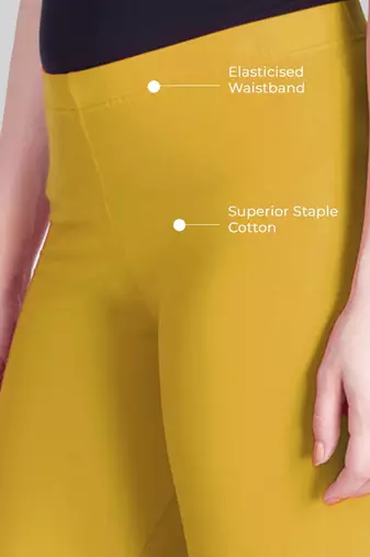 Lyra True Gold Free Size Ankle Leggings