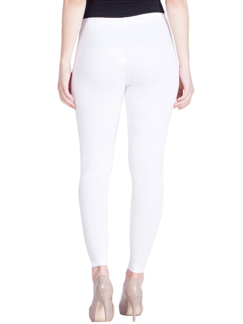 Lyra White Free Size Ankle Leggings
