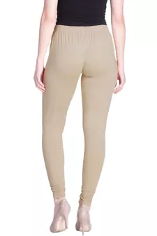 Lyra Beige Free Size Churidar Leggings