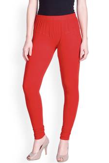 Lyra Tomato Red Free Size Churidar Leggings