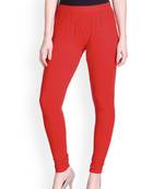 Lyra Tomato Red Free Size Churidar Leggings