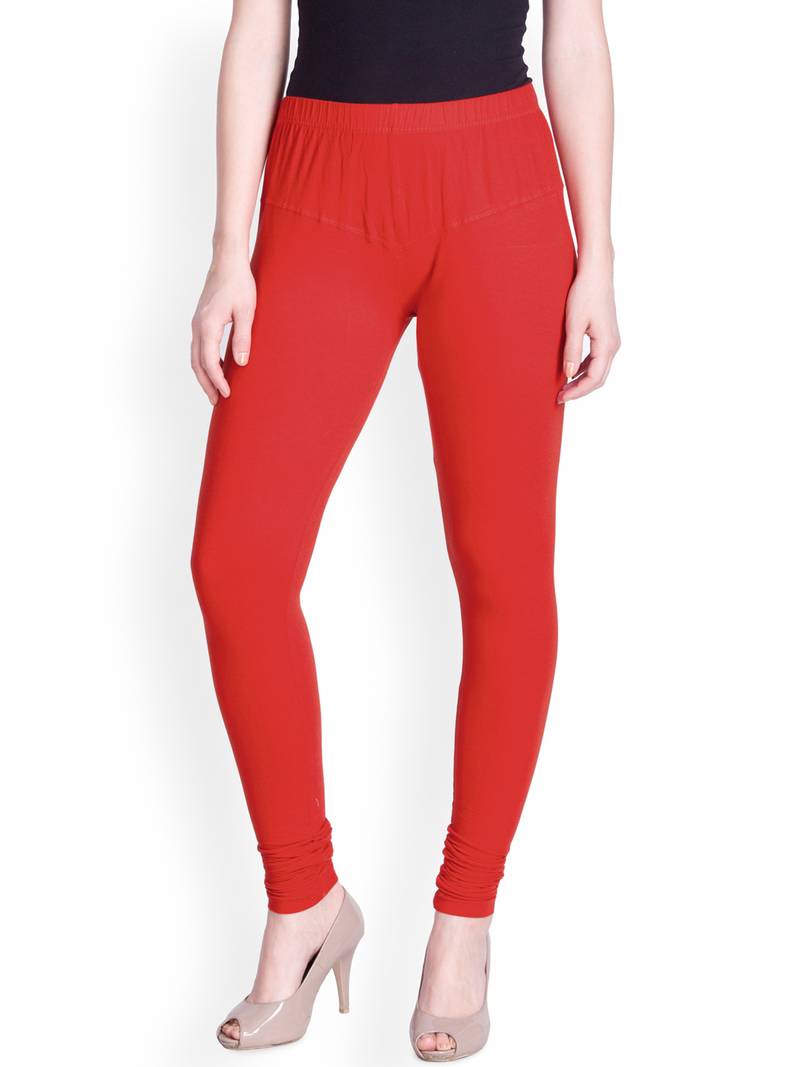 Lyra Tomato Red Free Size Churidar Leggings