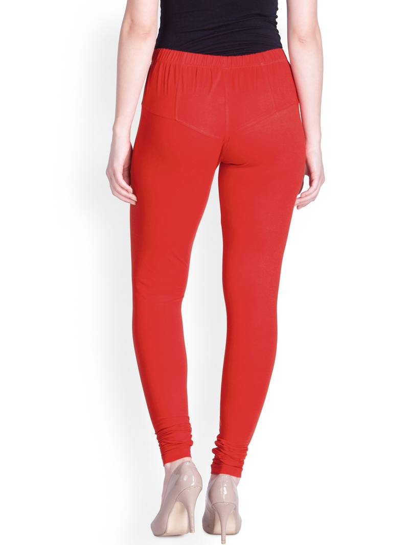 Lyra Tomato Red Free Size Churidar Leggings