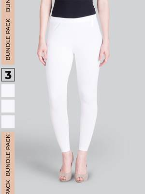 Lyra White Free Size Ankle Leggings 2