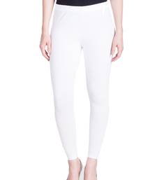Lyra White Free Size Ankle Leggings