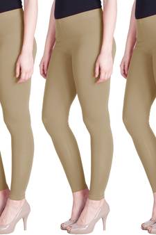 Lyra Beige Free Size Ankle Leggings