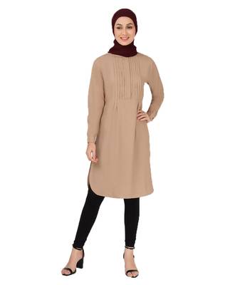 Brown
 plain polyester islamic-tunics 1