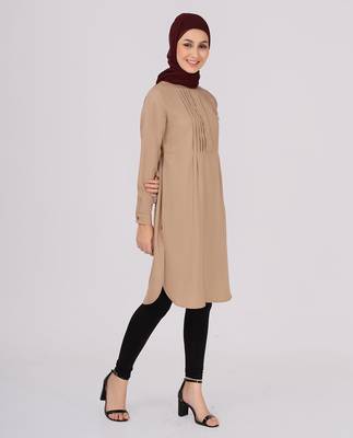 Brown
 plain polyester islamic-tunics 2