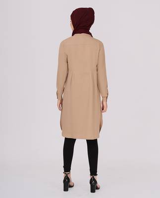 Brown
 plain polyester islamic-tunics 3