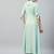 Green printed viscose rayon long-dresses