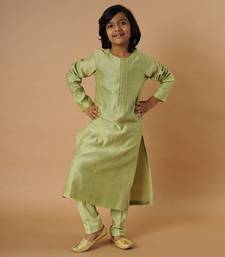 Chanderi/Quilted Jacket/Dori Embd/Plain Kurta/+ Lower/Mint