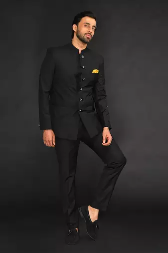 Embrelled Green Imported Velvet Bundgala Paired With Trousser