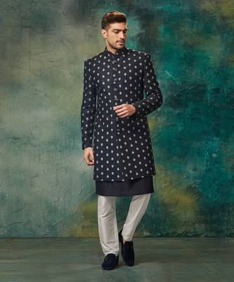 Black Imported Velvet Indo Paired With Black Chudidar 1