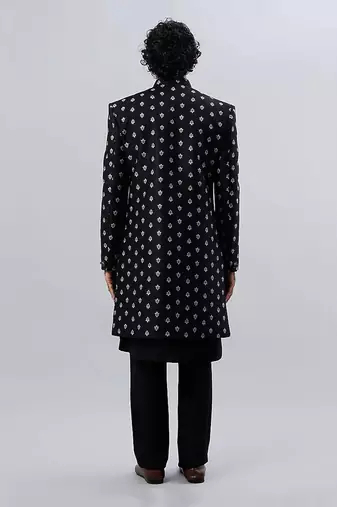 Black Imported Velvet Indo Paired With Black Chudidar