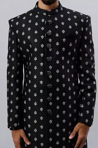 Black Imported Velvet Indo Paired With Black Chudidar