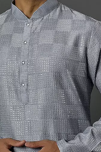 Water Sequencing Embroidered Kurta With Churidar