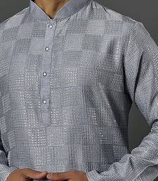 Water Sequencing Embroidered Kurta With Churidar