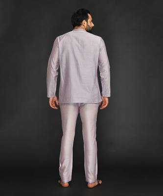 Lilac Pure Chanderi Short Kurta 2