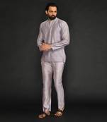 Lilac Pure Chanderi Short Kurta
