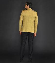 Mehandi Vis/Silk Bandgala With  Trouser