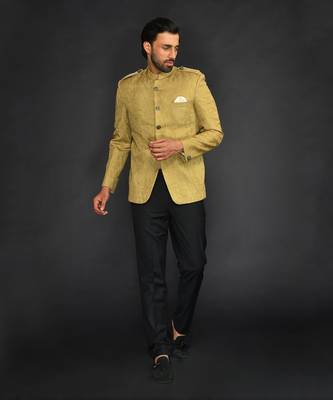 Mehandi Vis/Silk Bandgala With  Trouser 3