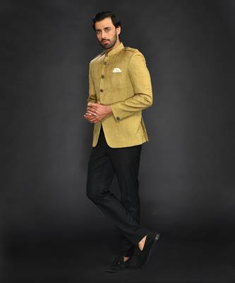 Mehandi Vis/Silk Bandgala With  Trouser 4