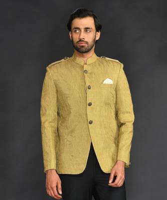 Mehandi Vis/Silk Bandgala With  Trouser 5