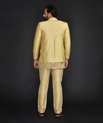 Bandgala With Organza Fabric Kurta And Slim Pant 2